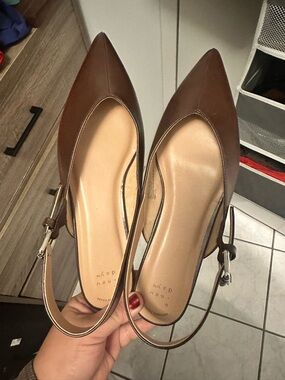 a new day Brown Pointed Toe Slingback Flats